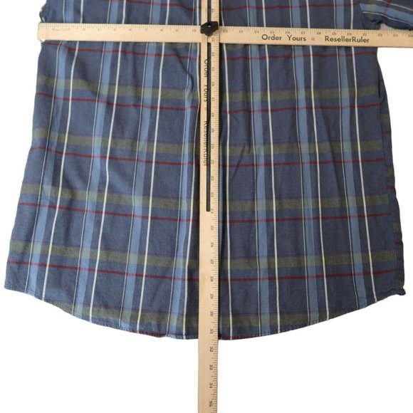 O'NEILL Shirt Men's Casual Button Up Short Sleeve Plaid Collared Blue XL - Picture 9 of 12